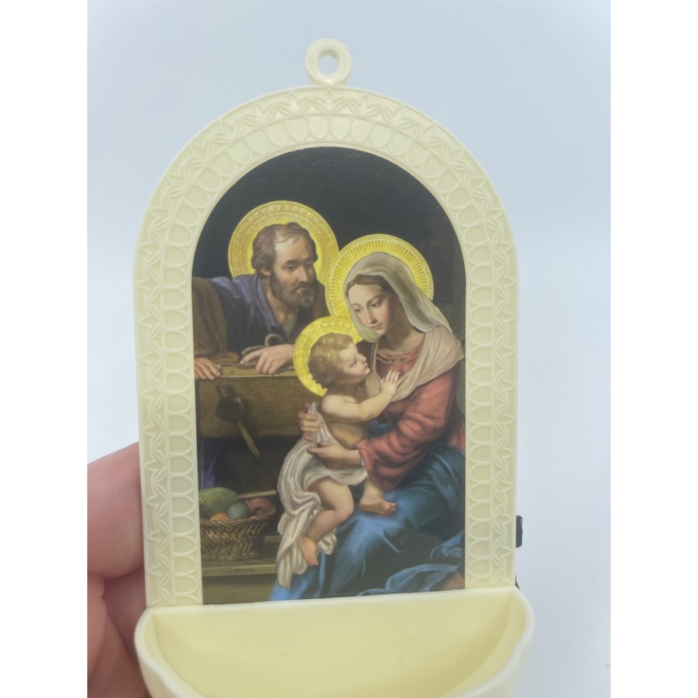Holy Family Wall Plaque Holy Water Font Religious Catholic Christian Home Decor - Picture 8 of 10